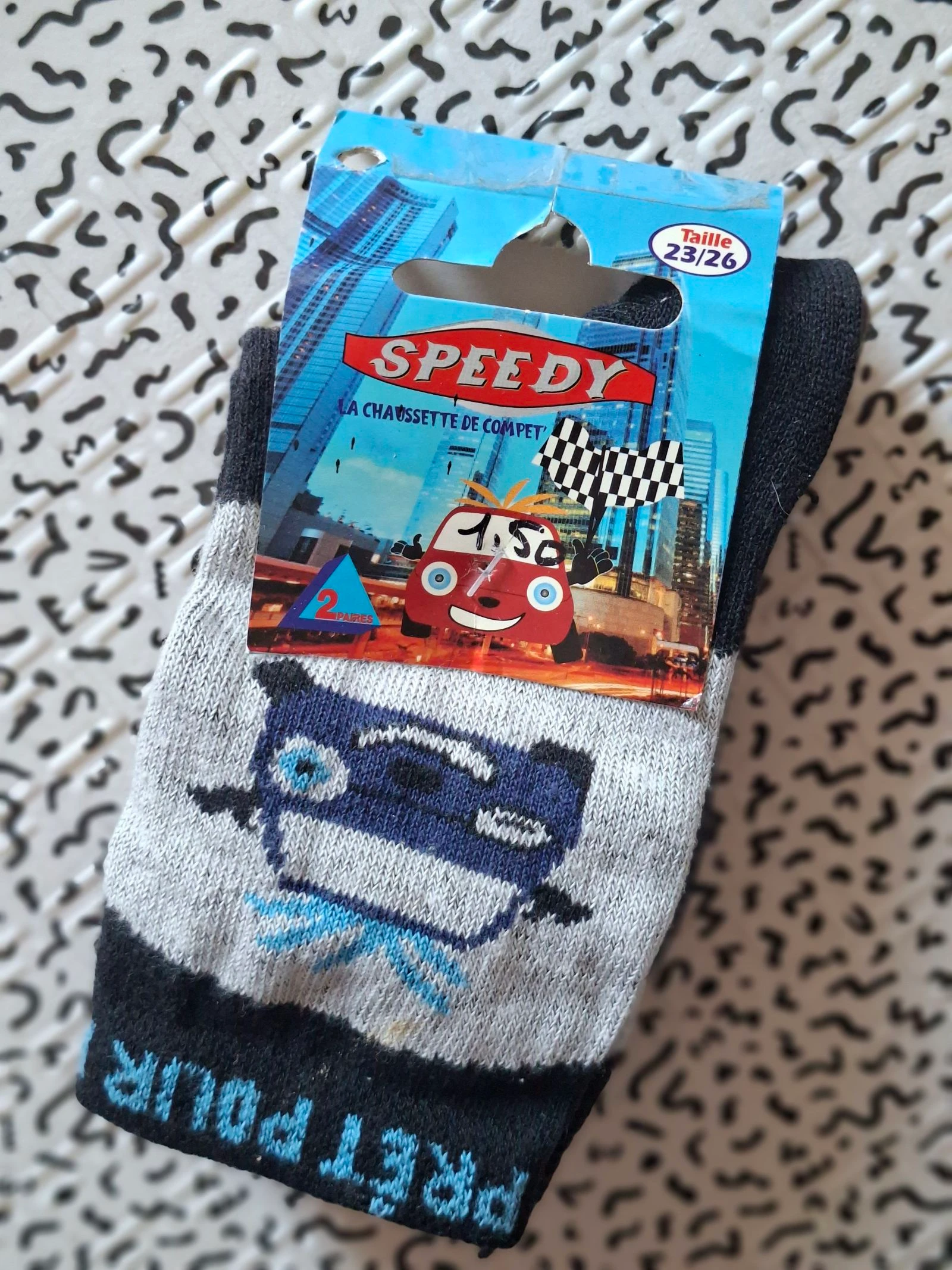 Lot de 2 paires de chaussettes enfant Speedy 23/26 – Neuf avec étiquette